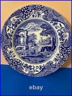 Spode Blue Italian Collection Round Salad Plate 7.5 in 4 Pcs Made in England @