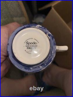 Spode Blue Italian Cup-and-Saucer Sets Lot of 4, New and Perfect