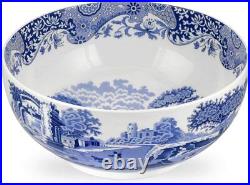 Spode Blue Italian Deep Round Serving Bowl, 10.75 Inch Fine Porcelain