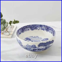 Spode Blue Italian Deep Round Serving Bowl, 10.75 Inch Fine Porcelain