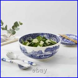 Spode Blue Italian Deep Round Serving Bowl, 10.75 Inch Fine Porcelain