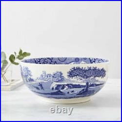 Spode Blue Italian Deep Round Serving Bowl, 10.75 Inch Fine Porcelain