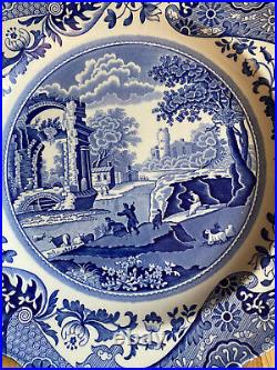 Spode Blue Italian Dinner Plate Set / Lot of 4, 10.5 Large Italian Pastoral