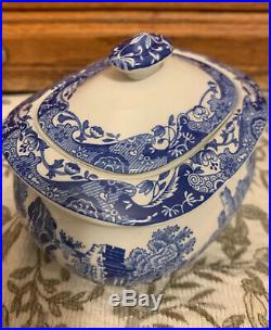 Spode Blue Italian Dinnerware- Sugar Bowl With Lid Lovely Piece (LN)