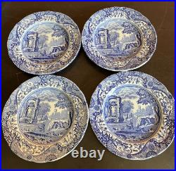 Spode Blue Italian England 6.5 Inch Bread and Butter Plates, Set of 4 c1816