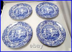 Spode Blue Italian England Set of 4 Dinner Plates & 4 Salad Plates