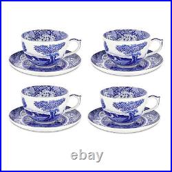 Spode Blue Italian Jumbo Cup & Saucer Set of 4