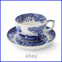 Spode Blue Italian Jumbo Cup & Saucer Set of 4