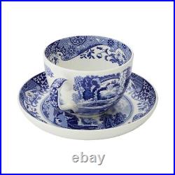 Spode Blue Italian Jumbo Cup & Saucer Set of 4