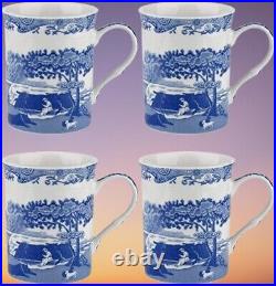 Spode Blue Italian Large Mugs Set of 4 340ml / 12-ounces Cup for Coffee