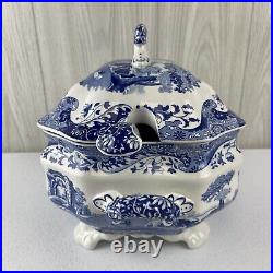 Spode Blue Italian Lidded Covered Soup Tureen & Ladle Set New withOriginal Sticker