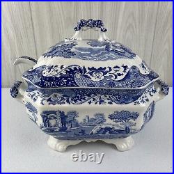 Spode Blue Italian Lidded Covered Soup Tureen & Ladle Set New withOriginal Sticker