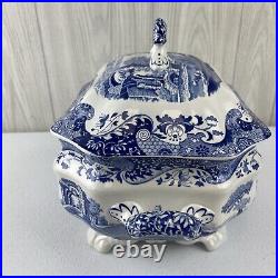 Spode Blue Italian Lidded Covered Soup Tureen & Ladle Set New withOriginal Sticker