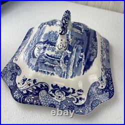 Spode Blue Italian Lidded Covered Soup Tureen & Ladle Set New withOriginal Sticker