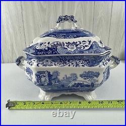 Spode Blue Italian Lidded Covered Soup Tureen & Ladle Set New withOriginal Sticker