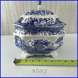 Spode Blue Italian Lidded Covered Soup Tureen & Ladle Set New withOriginal Sticker