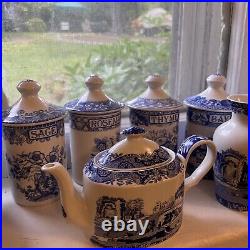 Spode Blue Italian Lot (10 Pieces) Made In England