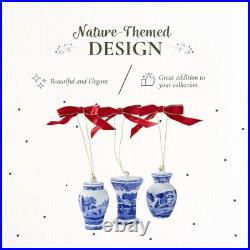 Spode Blue Italian Mini Urn Ornaments, Set of 3, Hanging Ornaments for