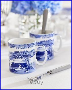 Spode Blue Italian Mug Set of 4,16 oz Fine Porcelain, Dishwasher Safe