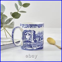 Spode Blue Italian Mug Set of 4,16 oz Fine Porcelain, Dishwasher Safe