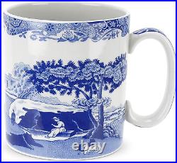 Spode Blue Italian Mug Set of 4 Jumbo Coffee Cup 16 Ounce Blue, White