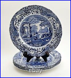 Spode Blue Italian Pasta Bowls (4) and Salad Plates (4), Made In England