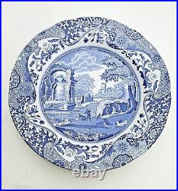 Spode Blue Italian Pasta Bowls (4) and Salad Plates (4), Made In England