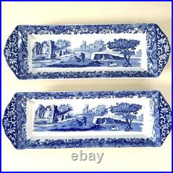 Spode Blue Italian Pen Tray Rectangular 2 Pieces