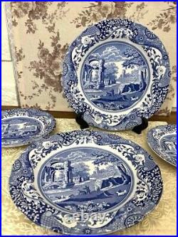 Spode Blue Italian Plate 26.5cm 19cm 4 Piece Set