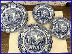 Spode Blue Italian Plate 26.5cm 19cm 4 Piece Set