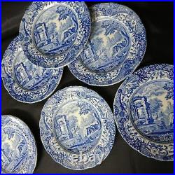 Spode Blue Italian Plate Set of 6 Pieces 15.7cm Used Collectible Dish