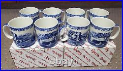 Spode Blue Italian Porcelain Coffee Mug, Set of 8, 9 oz Blue White (1380488)