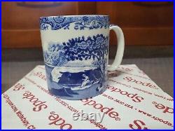 Spode Blue Italian Porcelain Coffee Mug, Set of 8, 9 oz Blue White (1380488)