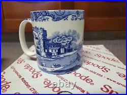 Spode Blue Italian Porcelain Coffee Mug, Set of 8, 9 oz Blue White (1380488)