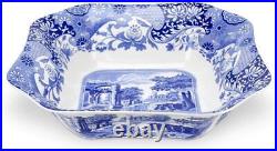 Spode Blue Italian Porcelain Square Serving Bowl, 9.5 Inch Blue White