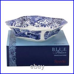 Spode Blue Italian Porcelain Square Serving Bowl, 9.5 Inch Blue White