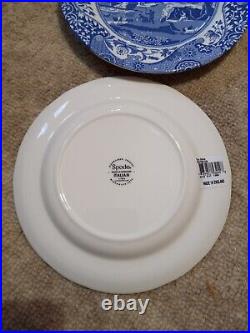 Spode Blue Italian Salad Plates Set Of 4 Blue & White 7.5 NEW