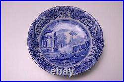 Spode Blue Italian Scalloped 6 Coupe Cereal Bowls 6.25 Floral Scenes MINTY