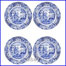 Spode Blue Italian Set of 4 Porcelain Luncheon Plates, 9 inch Blue/White