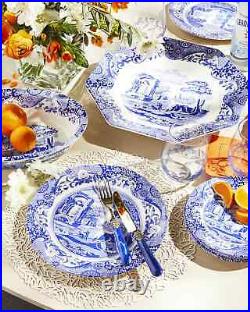 Spode Blue Italian Set of 4 Porcelain Luncheon Plates, 9 inch Blue/White