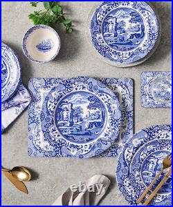 Spode Blue Italian Set of 4 Porcelain Luncheon Plates, 9 inch Blue/White