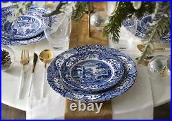 Spode Blue Italian Set of 4 Porcelain Luncheon Plates, 9 inch Blue/White