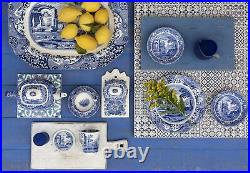 Spode Blue Italian Set of 4 Porcelain Luncheon Plates, 9 inch Blue/White