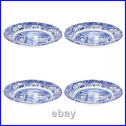 Spode Blue Italian Soup Bowls (Set of 4), 9 Inch Dishwasher Safe Blue/White