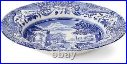 Spode Blue Italian Soup Bowls (Set of 4), 9 Inch Dishwasher Safe Blue/White