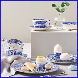 Spode Blue Italian Tceeacups and Saucers Set of 4, 7 Oz Fine Earthenware