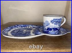 Spode Blue Italian Tea & Toast Plate & Mug Brunch Set C1816