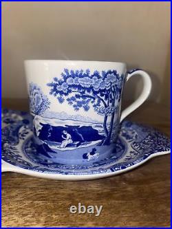 Spode Blue Italian Tea & Toast Plate & Mug Brunch Set C1816