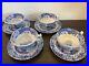 Spode-Blue-Italian-Teacups-and-Saucers-7-Oz-Lot-Of-4-Fine-Earthenware-01-ud