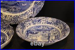 Spode Blue Italian Three Service Pieces Chop Platter 12 5/8, 2 Bowls